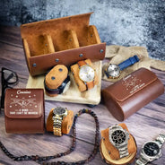 Gift For Brothers,Cousin,Gift For Sibling,Gift For Men,Happy,Icon,Proud - Brothers A Bond That Can't Be Broken - Personalized Leather Watch Case