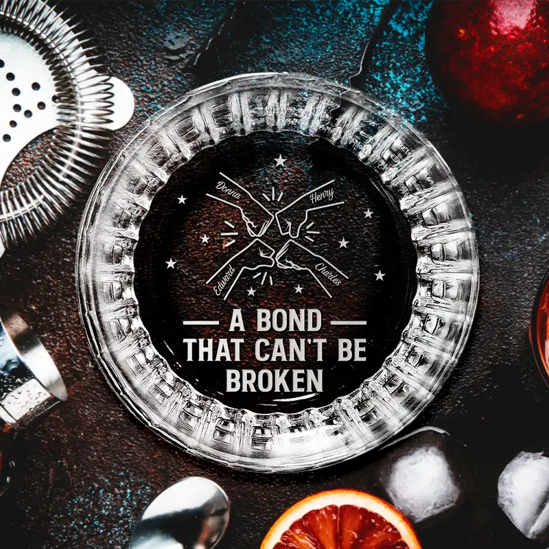 Gift For Brothers,Gift For Sisters,Gift For Sibling,Cousin,Gift For Women,Gift For Men,Happy - Brothers A Bond That Can't Be Broken - Personalized Rocks Whiskey Glass