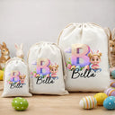 Grandpa - Grandkids,Gift For Kids,Grandma - Grandkids,Gift For Grandkids,Dad - Children,Mom - Children,Parents,Easter - Bunny Ears Kids Sitting With Alphabet - Personalized Favor Bag