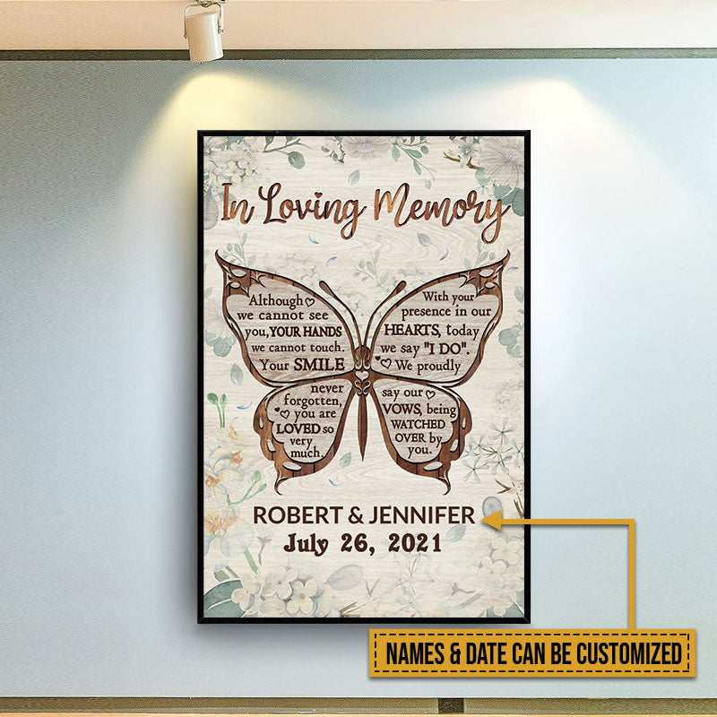 Butterfly Wedding Memorial In Loving Custom Poster