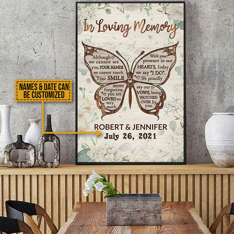 Butterfly Wedding Memorial In Loving Custom Poster