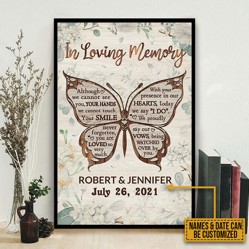 Butterfly Wedding Memorial In Loving Custom Poster