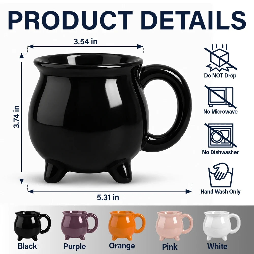 Playful,Halloween,Gift For Yourself,Icon - Witches Brew Halloween Style - Personalized Cauldron Mug
