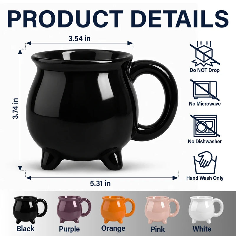Playful,Halloween,Gift For Yourself,Icon - Witches Brew Halloween Style - Personalized Cauldron Mug