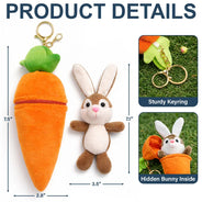 Easter,Happy,Gift For Kids,Dad - Children,Mom - Children,Grandpa - Grandkids,Grandma - Grandkids,Gift For Grandkids - Easter Bunny Holding Alphabet Letter - Personalized Plush Reversible Carrot Bunny Keychain