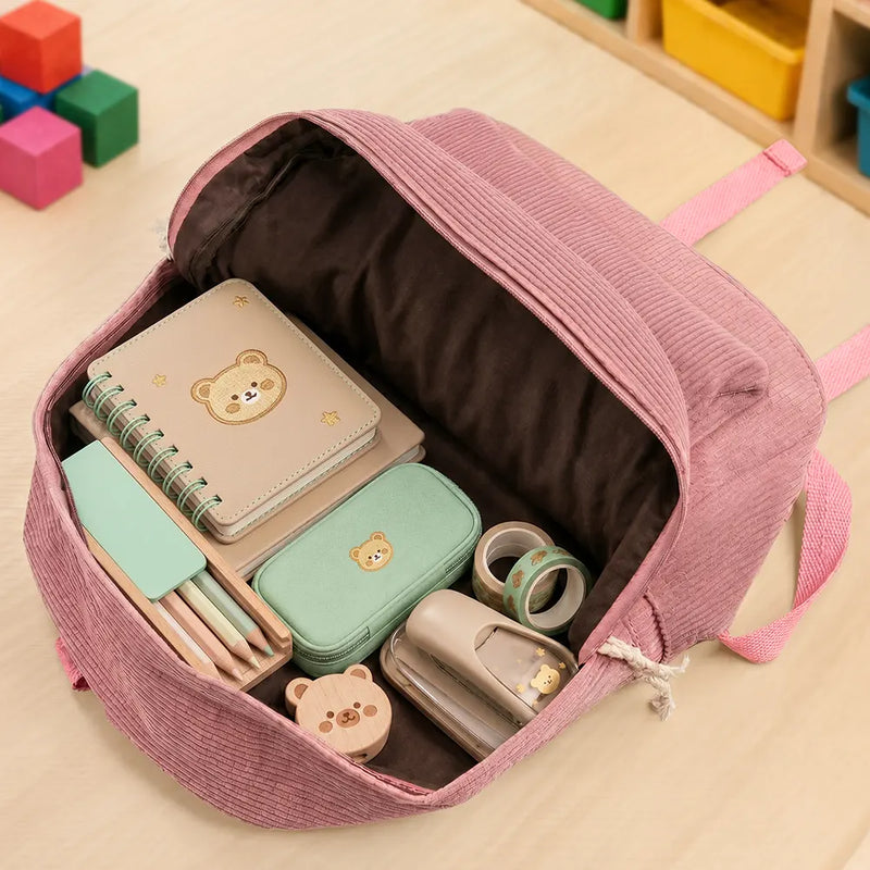 Back To School,Gift For Kids,Adorable,Vector - Watch Out Kindergarten 1st Grade Here I Come - Personalized Corduroy Backpack