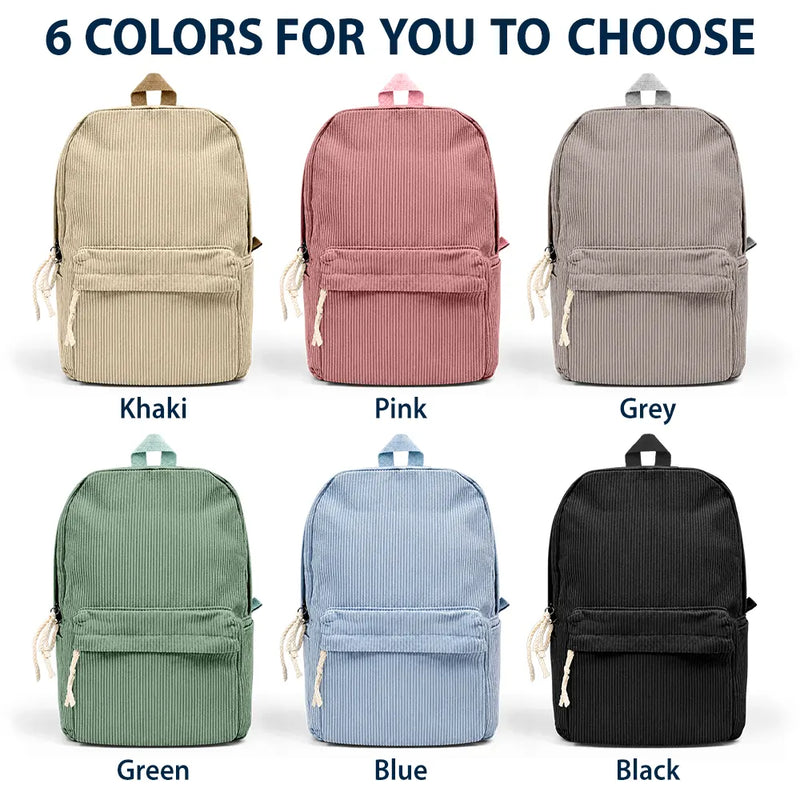 Back To School,Gift For Kids,Adorable,Vector - Watch Out Kindergarten 1st Grade Here I Come - Personalized Corduroy Backpack