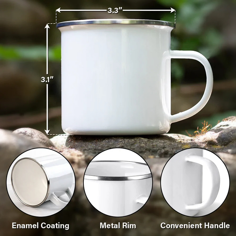 Camping,Campsite,Happy,Gift For Couples,Gift For Husband,Gift For Wife,Gift For Boyfriend,Gift For Girlfriend - Husband & Wife Camping Partners For Life - Personalized Enamel Mug