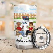 Retired Under New Management Couple - Retirement Gift - Personalized Custom Tumbler