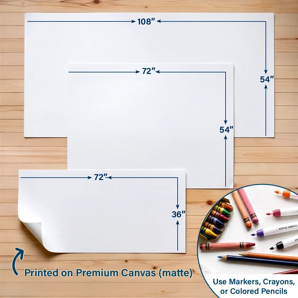 Art Design,Playful,Back To School,Gift For Kids,Photo - Outline Sketch,Icon - Custom Photo Birthday Boy Girl Outline Sketch - Personalized Coloring Tablecloth