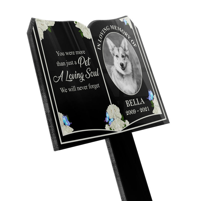 Custom Photo More Than Just A Pet - Dog Memorial Gift - Personalized Custom Book Acrylic Plaque Stake