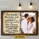 Custom Photo Couple Husband Wife God Blessed The Broken Road Photo Gift Custom Poster, Wedding Gift, Anniversary, Wall Pictures, Wall Art, Wall Decor