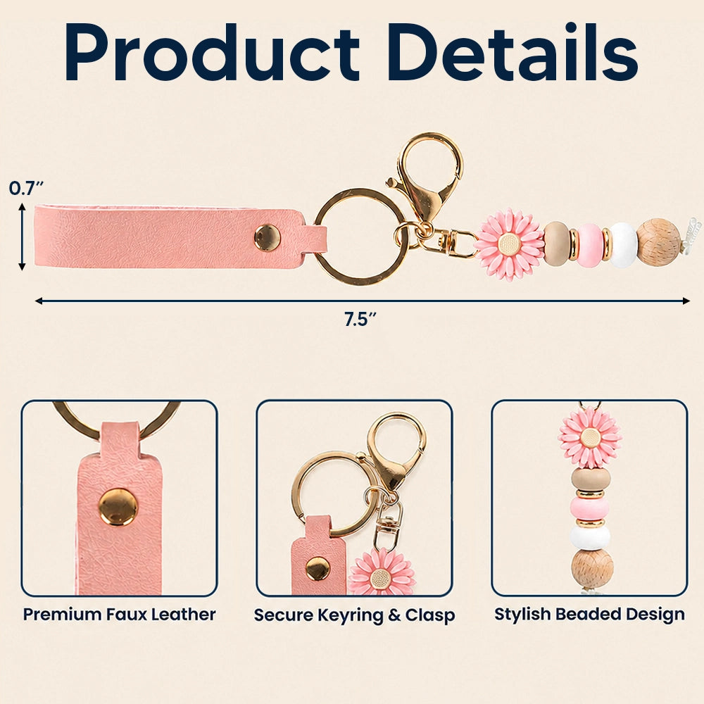 Sentimental, Wedding, Icon - Thank You For Being My Bridesmaid - Personalized Leather Beaded Keychain