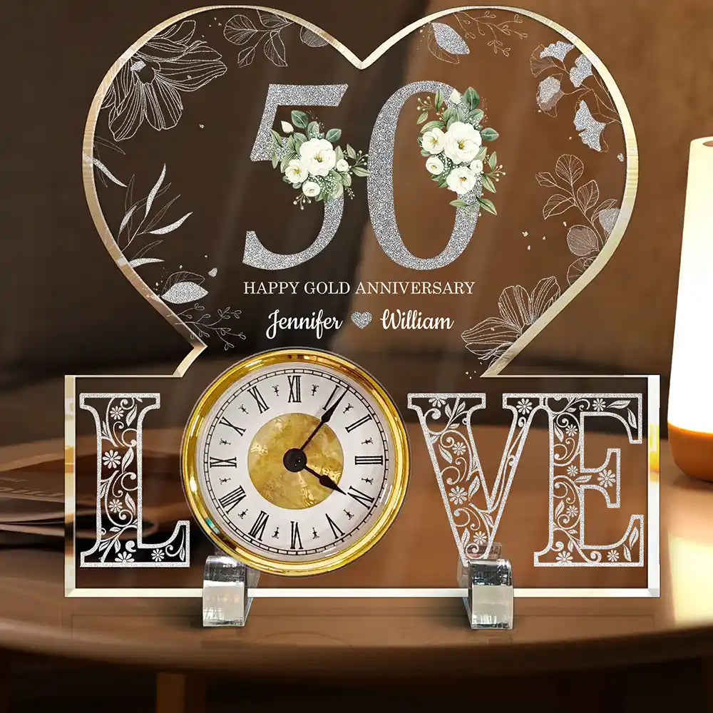 Couple Anniversary Date - Personalized Acrylic Desk Clock