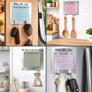 Gift For Couples,Love - Calendar Couple The Day Our Journey Began - Personalized Mini Key Hook