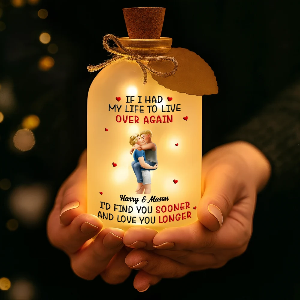 Gift For Couples,Gift For Husband,Gift For Wife,Gift For Boyfriend,Gift For Girlfriend,LGBT,Love - Calendar I Met You Liked You Love You Forever - Personalized Short Bottle Light