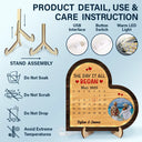 Gift For Couples,Gift For Husband,Gift For Wife,Gift For Girlfriend,LGBT,Love - Custom Photo Calendar The Day It All Began - Personalized LED Light Wooden Plaque