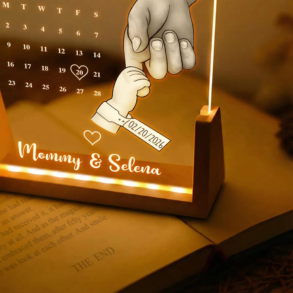 New Dad,New Mom,New baby,Gift For Father,Gift For Mother - Calendar The Day You Became My Dad Mom - Personalized Night Light