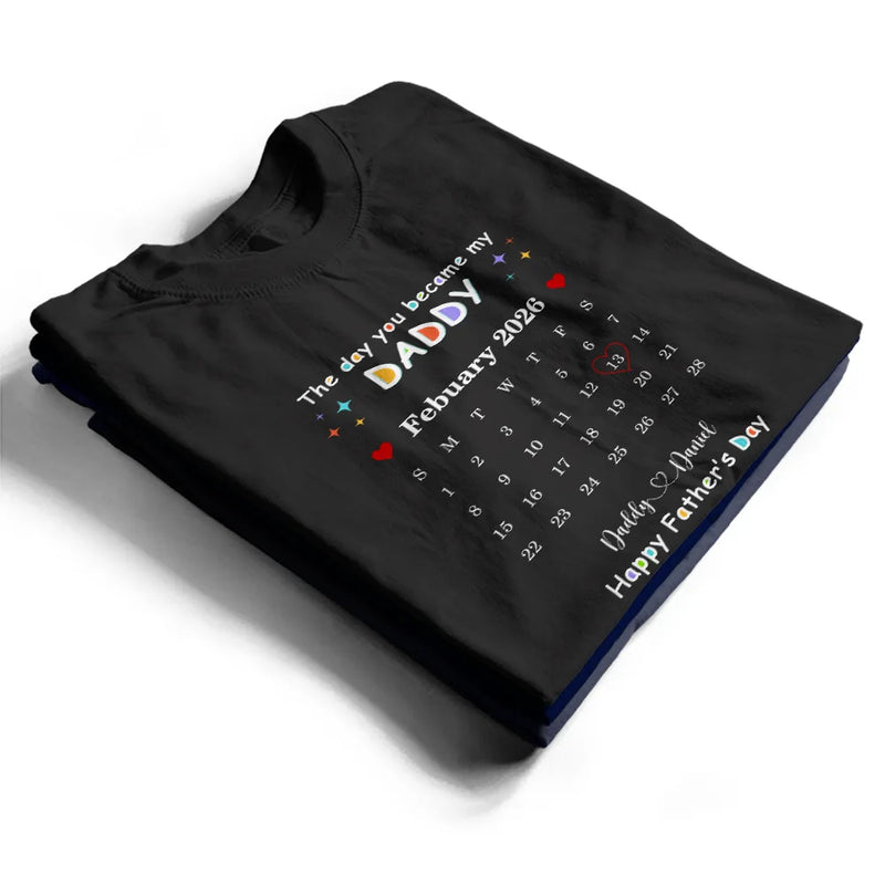 New Dad,New Mom,Gift For Father,Gift For Mother,Happy,Top Market,Top Market,Calendar - Calendar The Day You Became My Daddy Mommy - Personalized Combo T Shirt And Baby Onesie