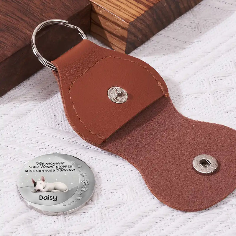 Memorial,Sad - Calendar The Moment Your Heart Stopped - Personalized Leather Pocket Hug