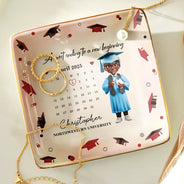 Calendar Graduation A Sweet Ending To A New Beginning - Personalized Ring Dish
