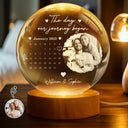 Custom Photo,Gift For Couples,Gift For Husband,Gift For Wife,Gift For Boyfriend,Gift For Girlfriend,Happy,Non-Eng,Photo,Calendar - Custom Photo Calendar The Day Our Journey Began - Personalized Crystal Globe Lamp