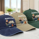 Camping,Campsite,Gift For Yourself,Gift For Women,Gift For Wife,Gift For Mother,Gift For Girlfriend,Happy,Gift For Men - Camp Hair Don't Care Camping - Personalized Vintage Washed Denim Cap