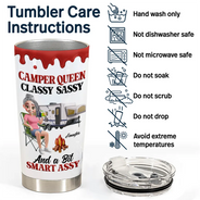 Gift For Women,Gift For Yourself,Camping,Campsite,Happy - Camper Queen Classy Sassy - Personalized Tumbler