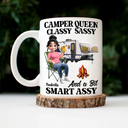 Gift For Yourself,Gift For Women,Camping,Campsite,Happy - Camper Queen Classy Sassy 3D Effect - Personalized Mug