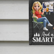 Gift For Bestie,Gift For Sisters,Camping,Happy - Camper Queens Classy Sassy - Personalized Flag