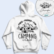 Gift For Bestie, Humorous, Summer, Icon - Camping Crew Fires Friends Fun - Personalized T Shirt