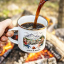 Gift For Couples,Old Couples,Gift For Husband,Gift For Wife,Gift For Boyfriend,Gift For Girlfriend,Happy - Camping Partners For Life - Personalized Enamel Mug