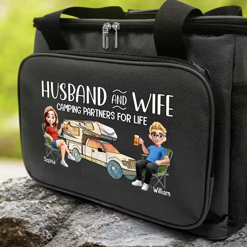 Gift For Couples,Gift For Husband,Gift For Wife,Gift For Boyfriend,Gift For Girlfriend,Camping,Love - Camping Partners For Life - Personalized Lunch Bag, Cooling Tote