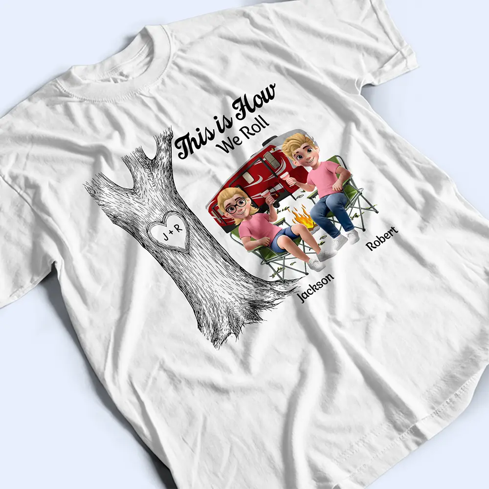 Gift For Couples, Gift For Husband, Gift For Wife, Gift For Boyfriend, Gift For Girlfriend, Camping, Campsite, Happy - Camping Partners For Life - Personalized T Shirt