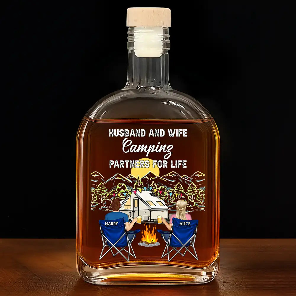 Camping Partners For Life - Personalized Whiskey Bottle