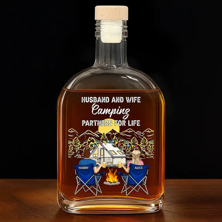 Camping Partners For Life - Personalized Whiskey Bottle