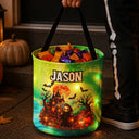 Top Market,Adorable,Halloween,Gift For Kids,Icon - Candy Bag For Kids Halloween Character Custom Name - Personalized Glowing Halloween Basket