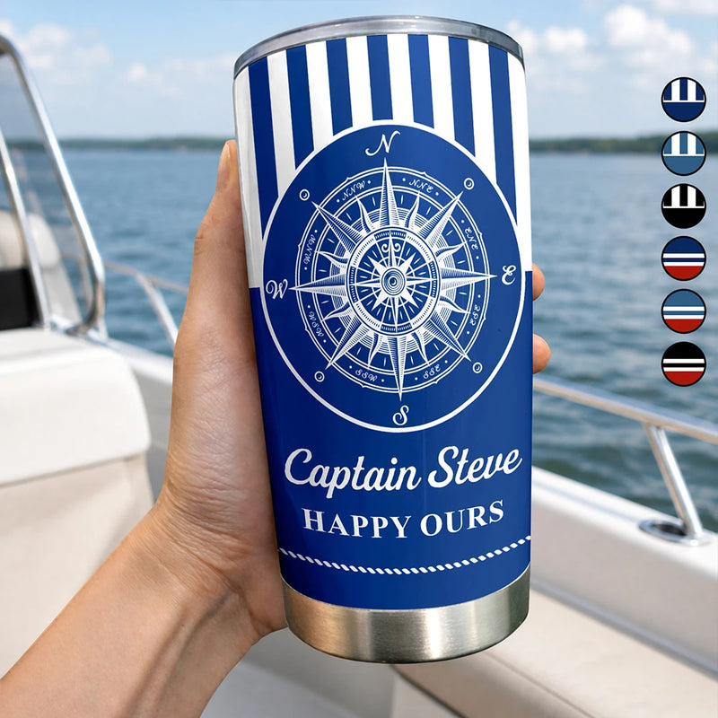 Pontoon,Confident,Gift For Men,Gift For Yourself,Outdoor Decor,Icon - Captain Boat Name - Personalized Tumbler