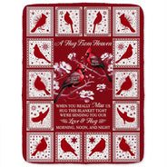 Gift For Yourself,Gift For Women,Gift For Men,Memorial,Sad - Cardinal Bird A Hug From Heaven - Personalized Fleece Blanket, Sherpa Blanket