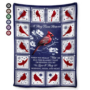 Gift For Yourself,Gift For Women,Gift For Men,Memorial,Sad - Cardinal Bird A Hug From Heaven - Personalized Fleece Blanket, Sherpa Blanket