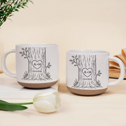 Top Market,Romantic,Gift For Couples,Icon - Carved Initials In A Heart Tree Couple - Personalized Pottery Mug