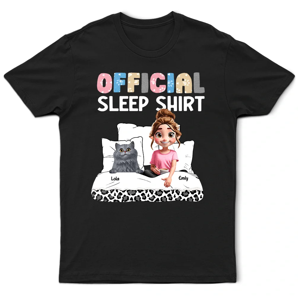 Cat Mom Official Sleep Shirt - Personalized T Shirt