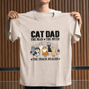 Pet Lovers,Playful,Vector - Cat Dad The Man The Myth The Snack Dealer - Personalized Vintage Washed T Shirt