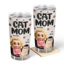 Pet Lovers, Pet Mom, Cat Lovers, Cat Mom, Happy - Cat Mom Cat Mum 3D Effect - Personalized Tumbler
