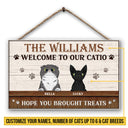 Cat Welcome To Catio Custom Wood Rectangle Sign