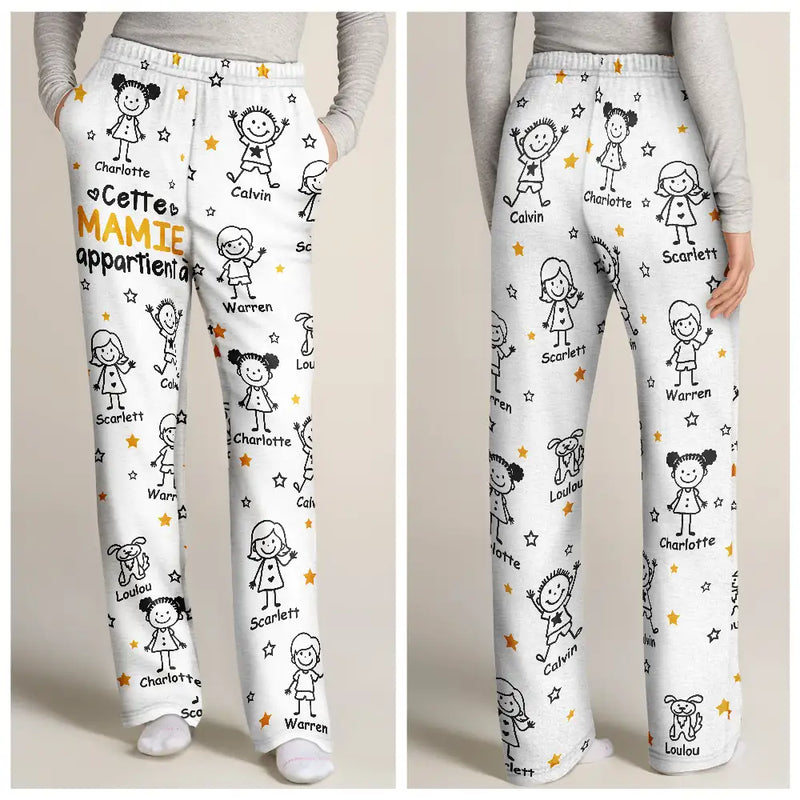 Gift For Women,Gift For Men,Parents,Gift For Mother,Gift For Grandpa,Gift For Father,Gift For Grandma,Gift For Grandparents,Love,French - Ce Grand-Père Cette Grand-Mère Ce Papa Cette Maman Appartient À - Pantalon De Pyjama Personnalisé