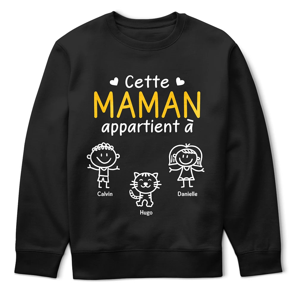 Gift For Women, Gift For Men, Parents, Gift For Mother, Gift For Grandpa, Gift For Father, Gift For Grandma, Gift For Grandparents, Love, French - Ce Grand-Père Cette Grand-Mère Ce Papa Cette Maman Appartient À - T Shirt Personnalisé