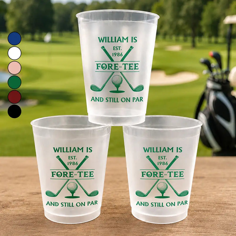 Golf,Gift For Husband,Gift For Men,Gift For Grandpa,Gift For Father,Humorous - Celebrate Birthday And Still On Par - Personalized Frosted Cups