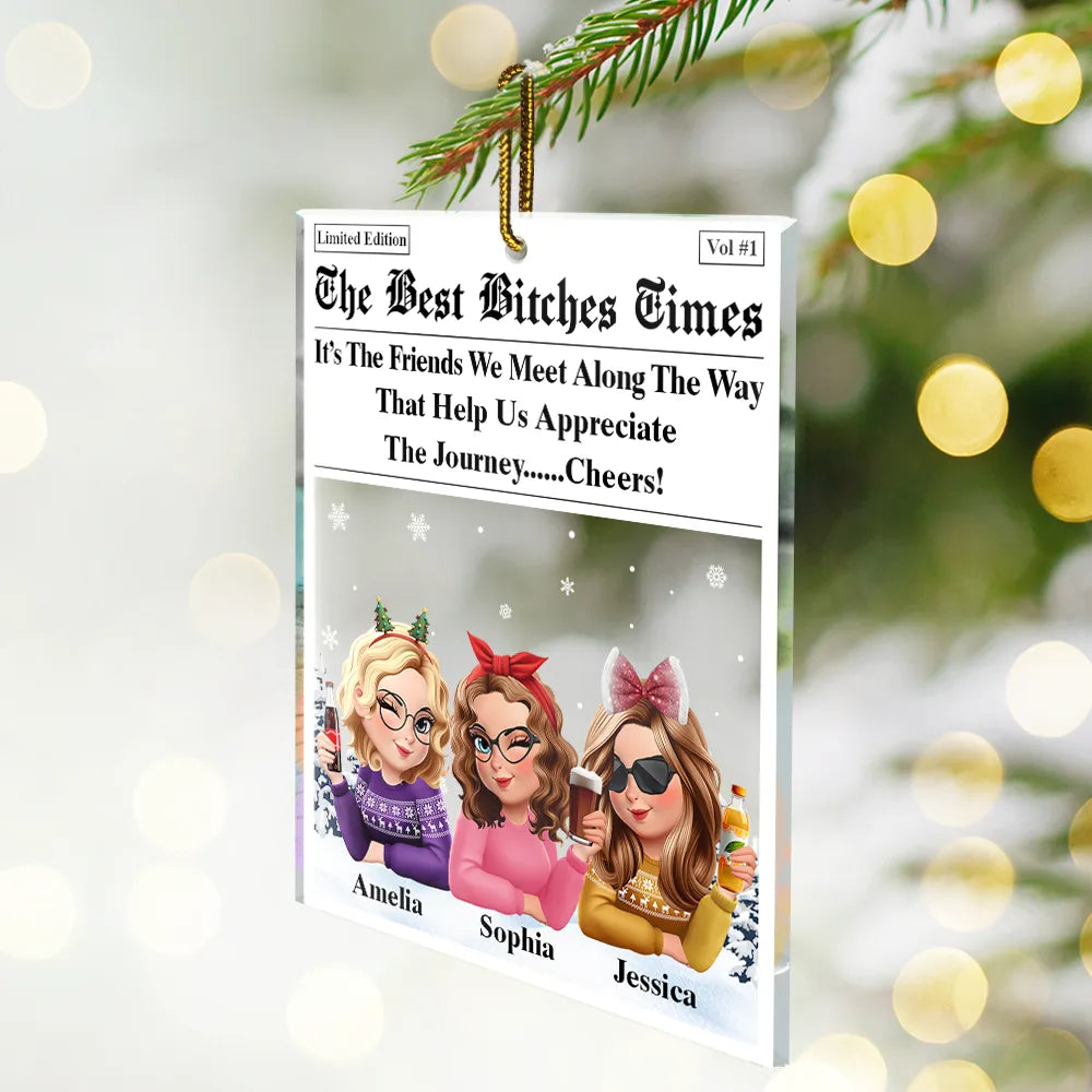 Gift For Bestie, Gift For Sisters, Gifts For Colleagues, Christmas, Funny - Chance Made Us Colleagues - Personalized Custom Shaped Acrylic Ornament