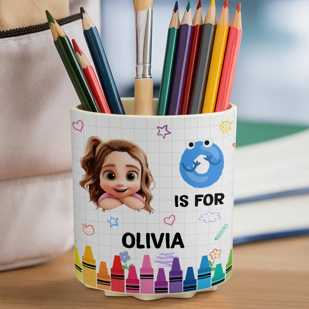 Gift For Kids,Happy - Characters Is For Kids - Personalized Rotating Pen Holder